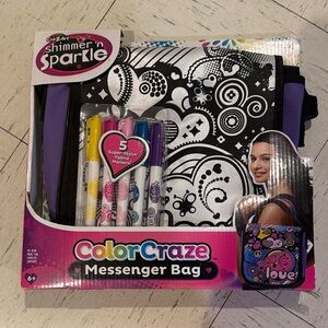 Shimmer and Sparkle ColorCraze Messenger Bag - Black and Purple